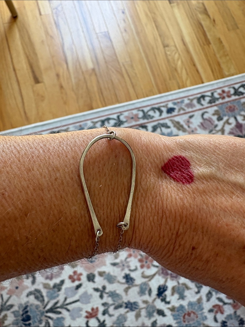 Sterling Silver Open Curve Bracelet - Silver